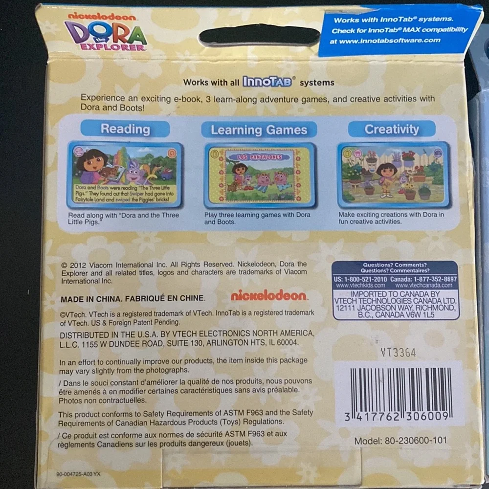 VTECH Innotab Dora the explorer and Sofía the first/ ages 3-6